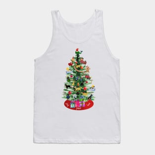 Preppy Dog Christmas Tree Tank Top